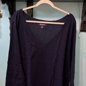 New in Bag Roamans 3X Dark Blue Navy Thermal Long Sleeve Top